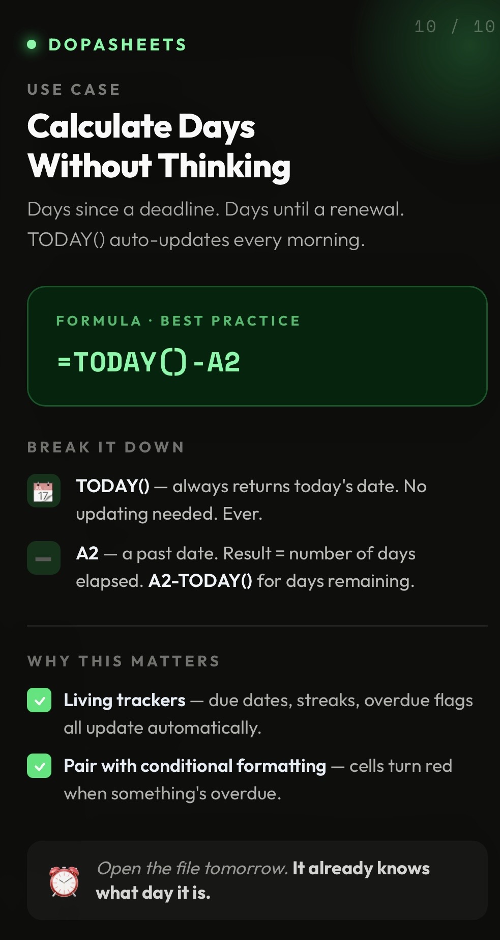 DopaSheets tip: TODAY()